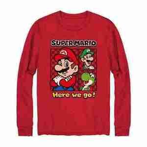 Mario Bros. Long Sleeves Graphic T-shirt